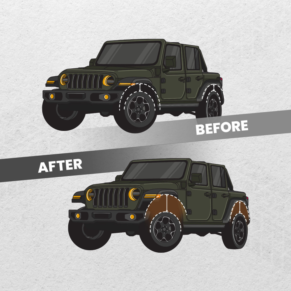 Front 2.5Rear 2 Leveling Lift Kit compatible for Jeep Wrangler JK 2007-2018