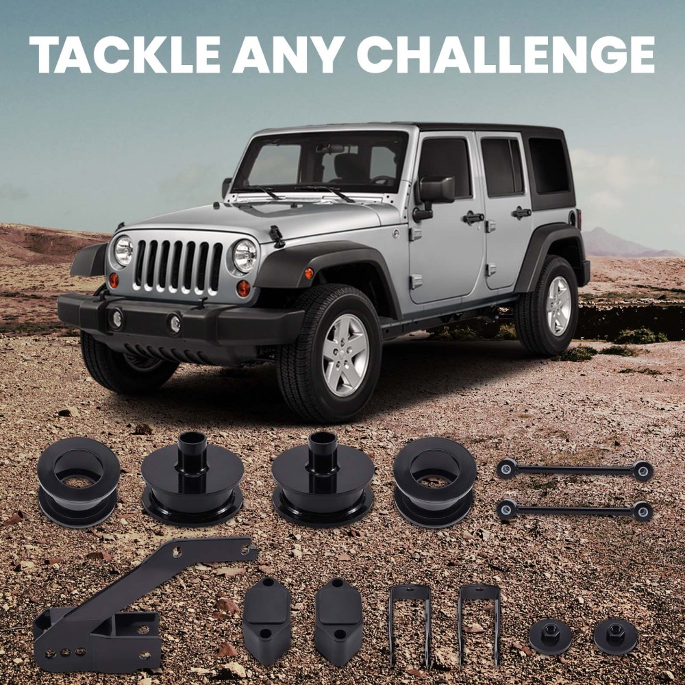 Front 2.5Rear 2 Leveling Lift Kit compatible for Jeep Wrangler JK 2007-2018