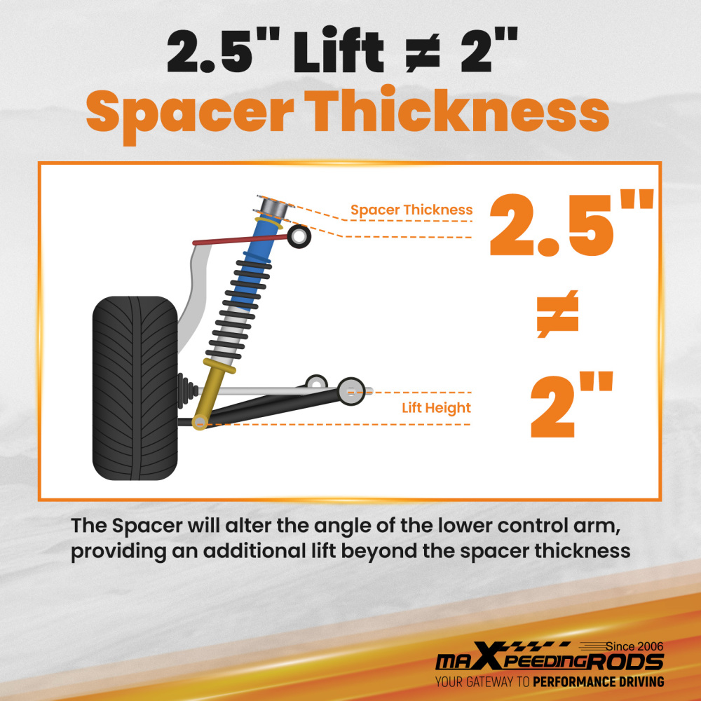 Front 2.5Rear 2 Leveling Lift Kit compatible for Jeep Wrangler JK 2007-2018