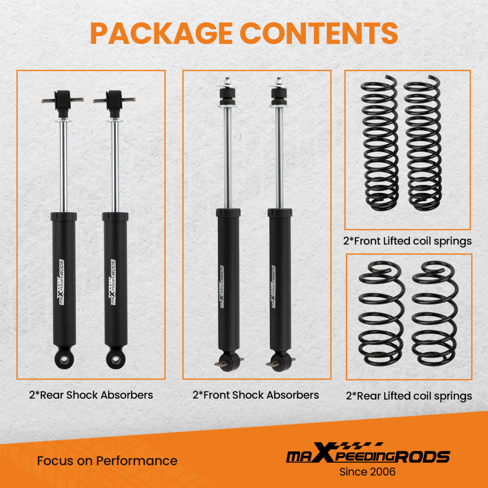 maXpeedingrods 2.5 Suspension Lift Kit compatible for Jeep Wrangler TJ 4CYL 4WD 1997-2006