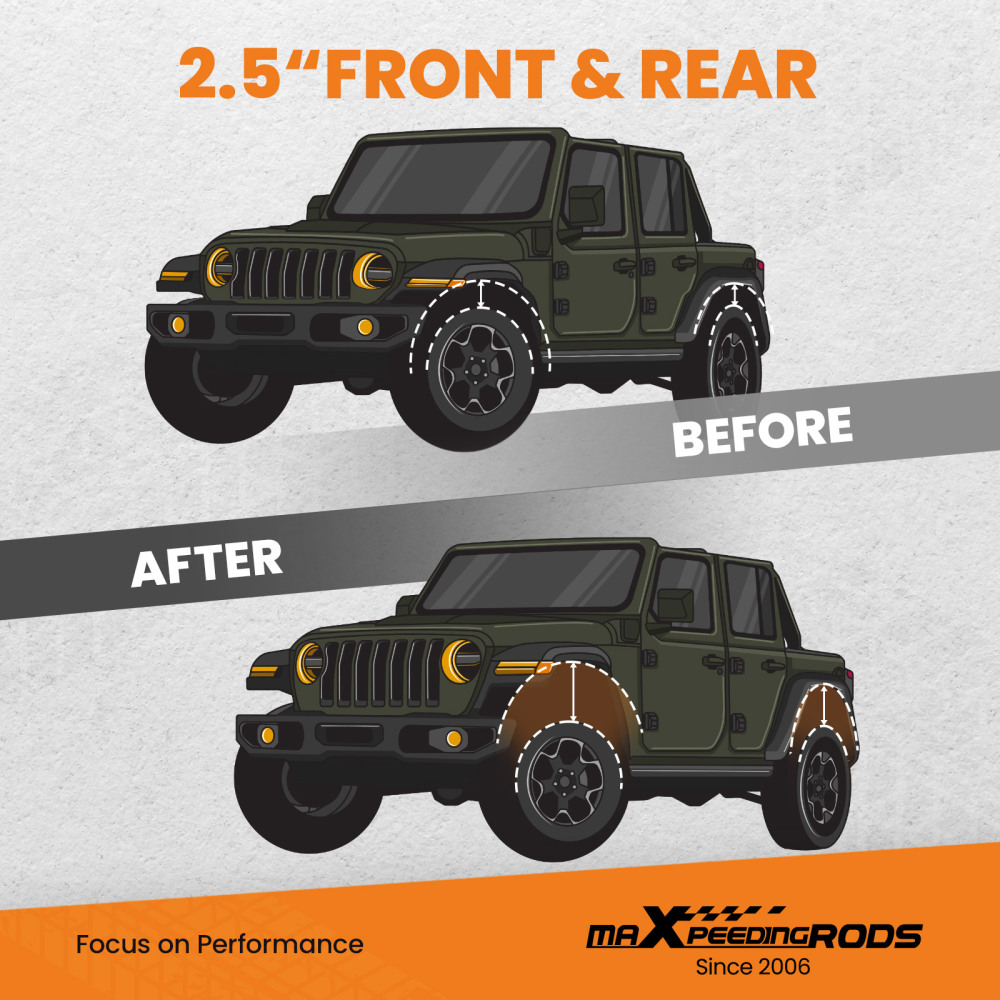 maXpeedingrods 2.5 Suspension Lift Kit compatible for Jeep Wrangler TJ 4CYL 4WD 1997-2006