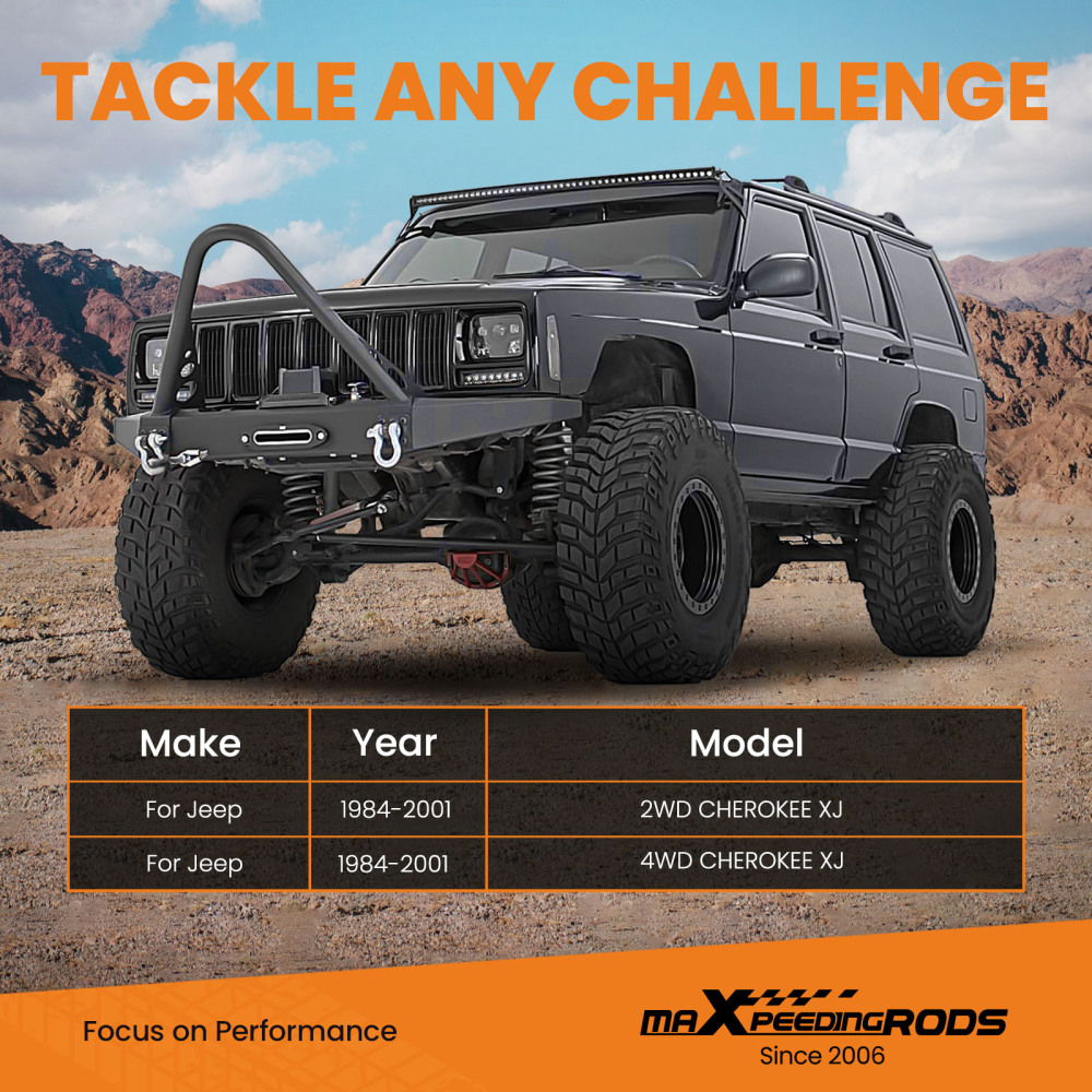 3 Lift Kit w/ Nitrogen Shocks compatible for Jeep Cherokee XJ 2WD/4WD 1984-2001