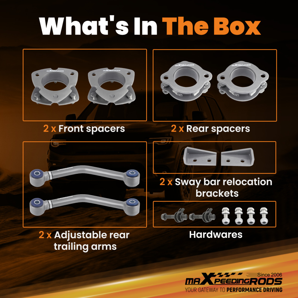 Kit di sollevamento livellamento anteriore + posteriore compatibile per Jeep Patriot MK Sport 2007-17 2009 2010