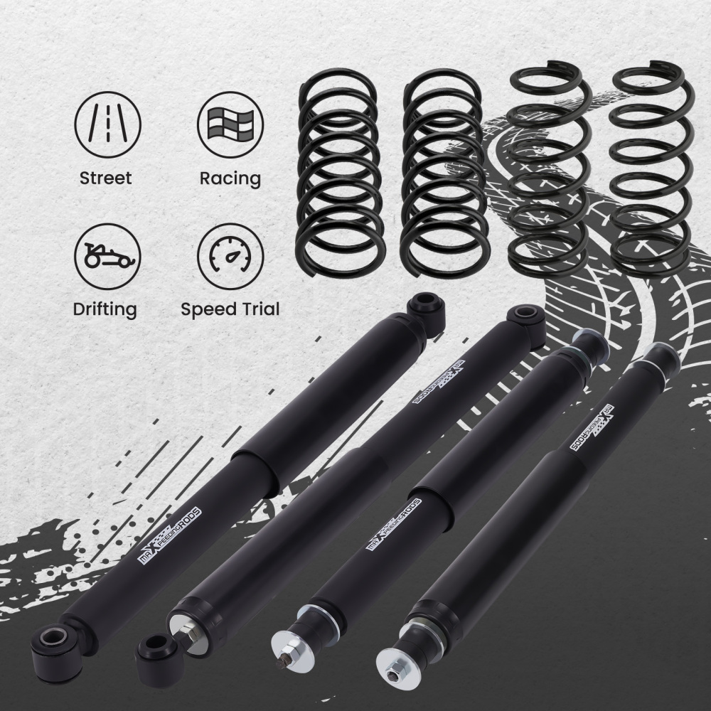 2 Lift Kit Coil Springs + Shocks compatible for Nissan Patrol GQ Y60 GU Y61 1988-2016