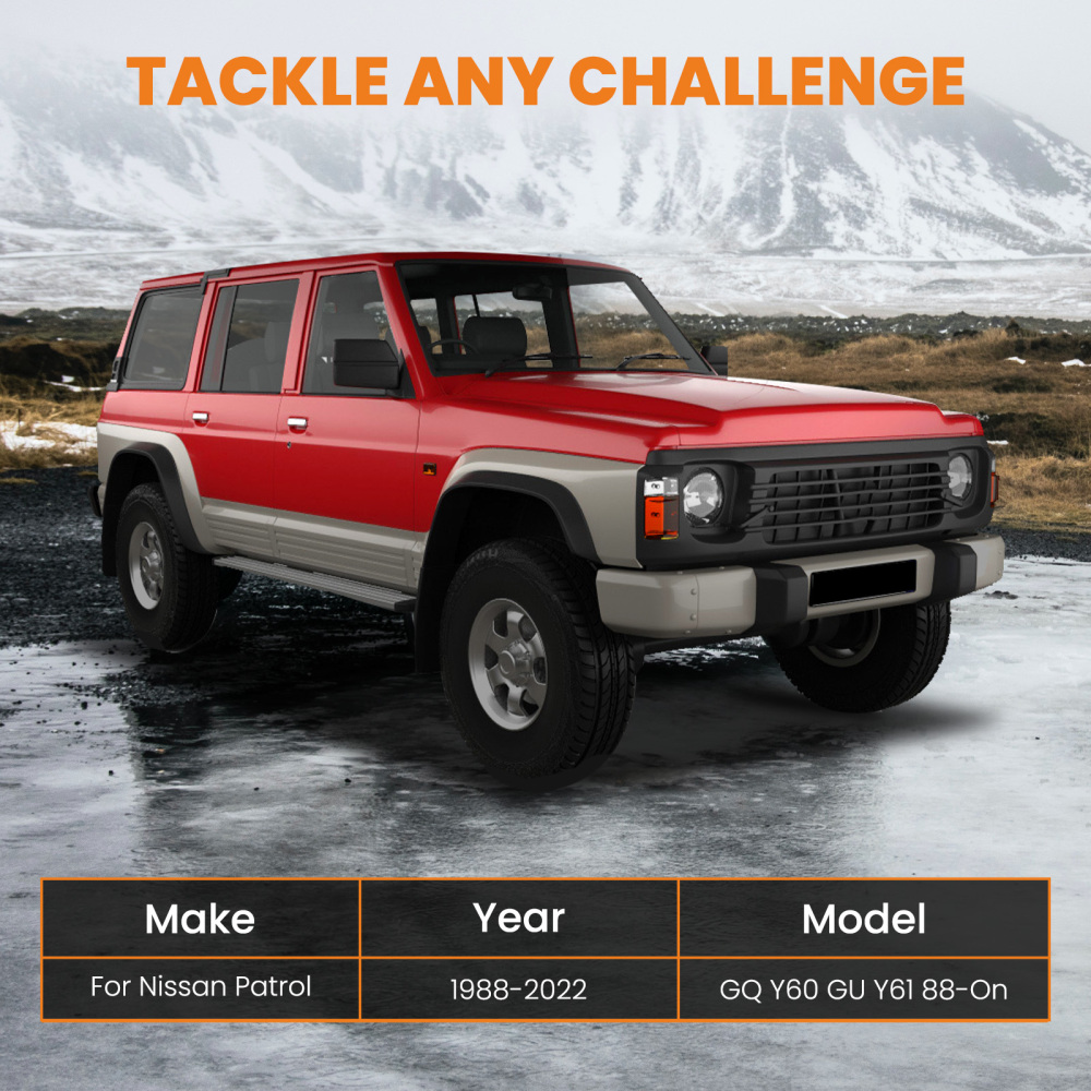 2 Lift Kit Coil Springs + Shocks compatible for Nissan Patrol GQ Y60 GU Y61 1988-2016