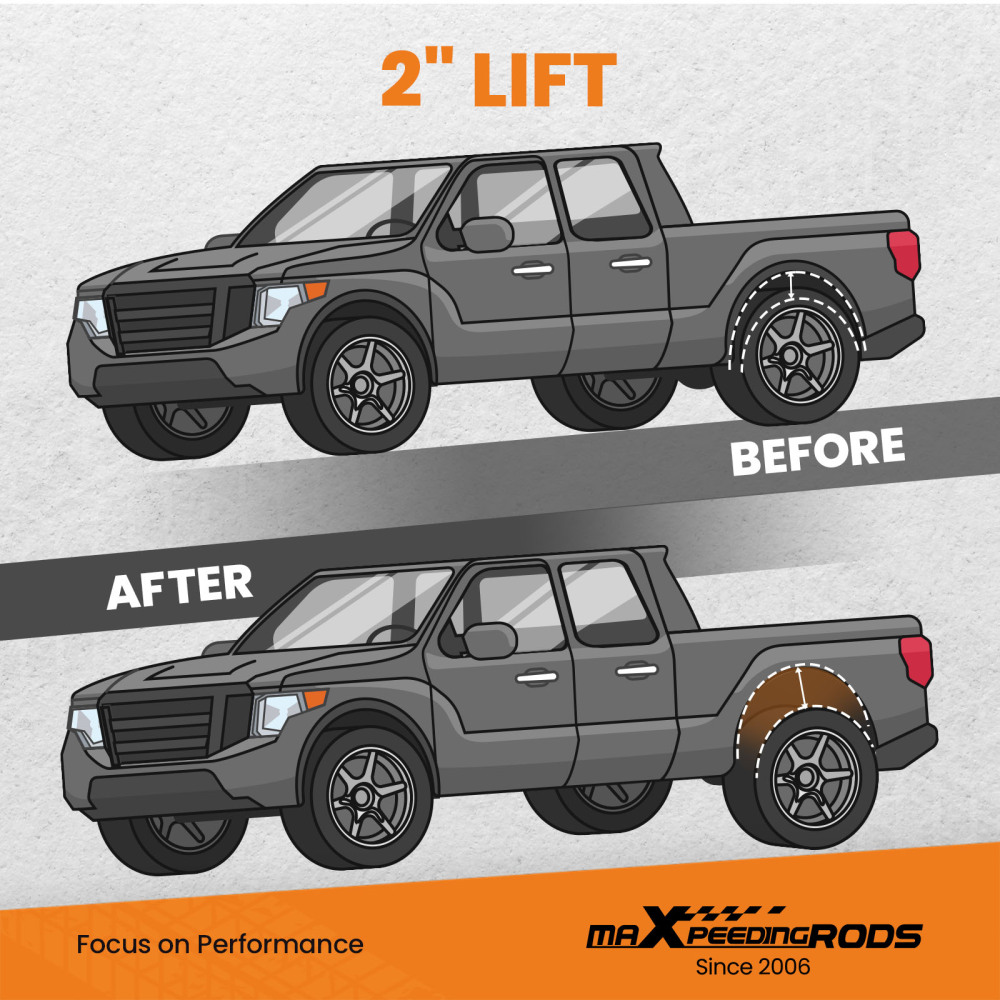 2 Rear Suspension Leveling Lift Kit Spacers compatible for Ram Dodge 1500 2WD 4WD 2009-20