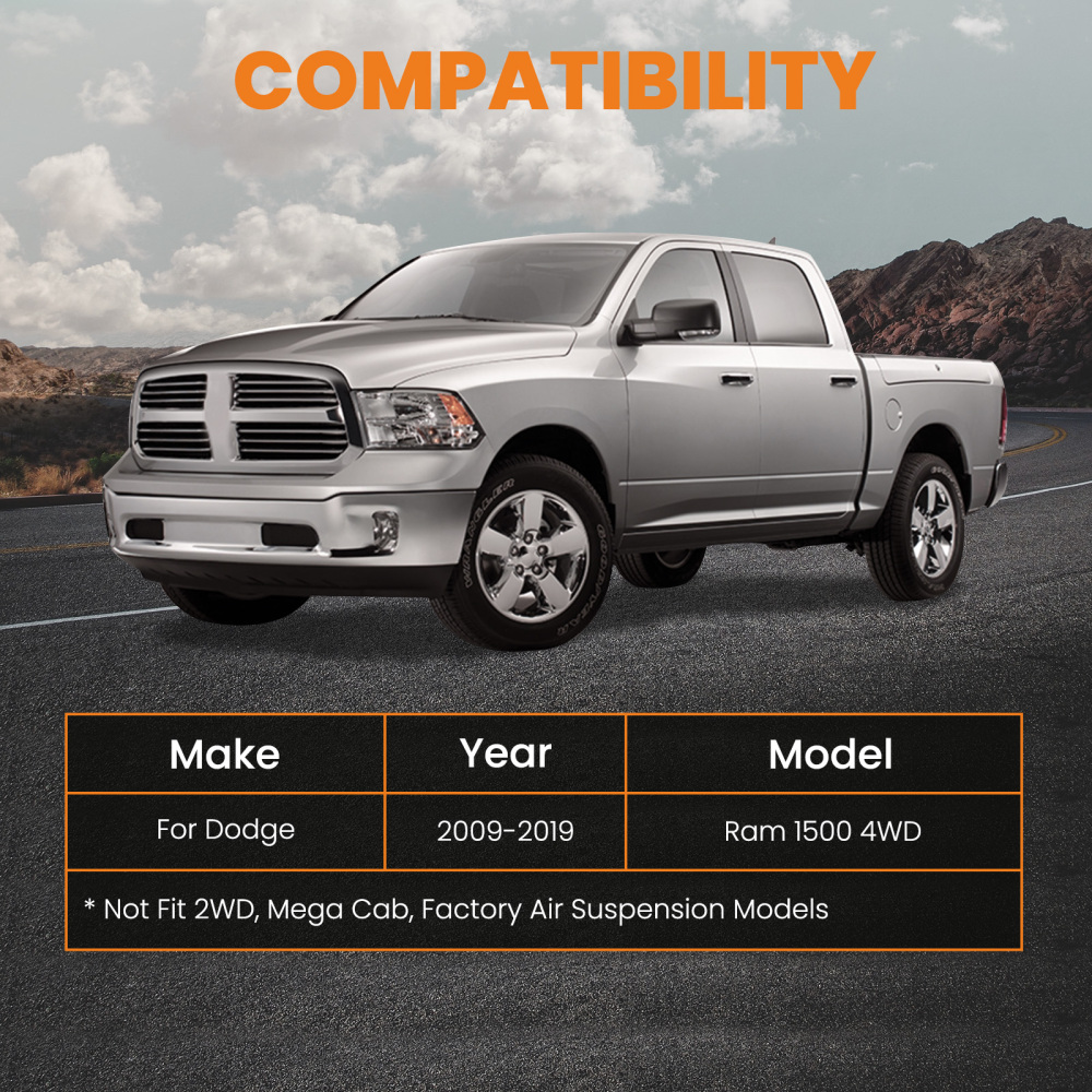 2.5 inch Front Spacers 2 inch Rear Lift Leveling Kit compatible for Dodge Ram 1500 4x4 2009-2019