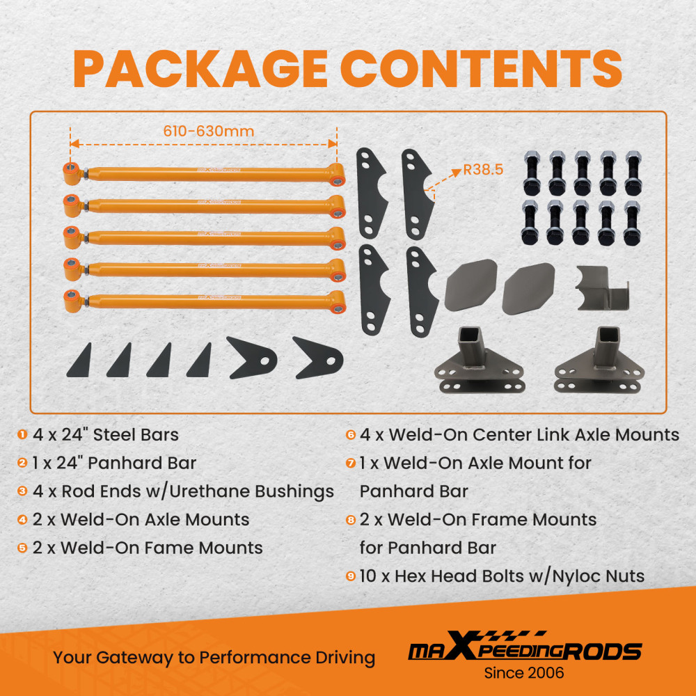 Weld On Parallel 4-Link Suspension Kit fit for Truck Classic Car Air Ride