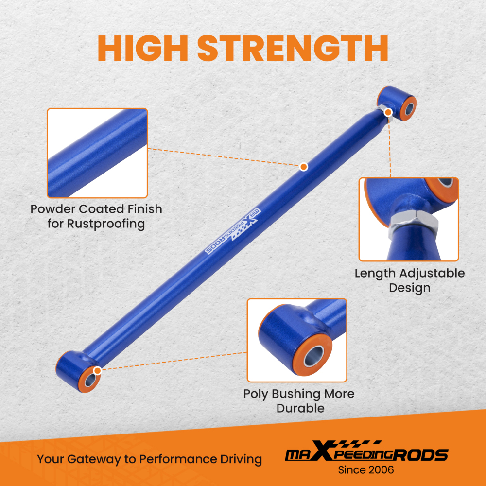 Universal Rear Weld On 4 Link Suspension Lift Kit Heavy Duty 24 Steel Bars Blue