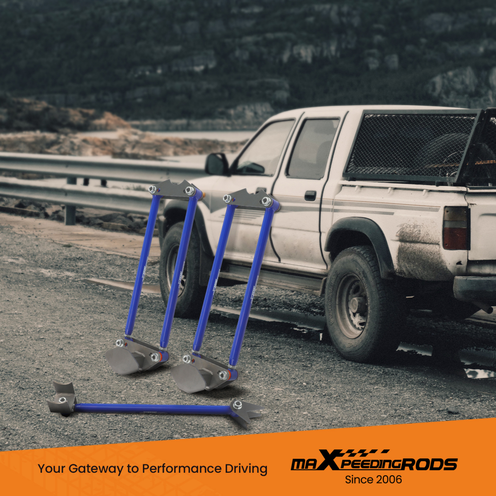 Universal Rear Weld On 4 Link Suspension Lift Kit Heavy Duty 24 Steel Bars Blue