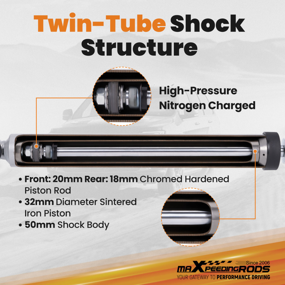 2.5 Lift Kit w/ StrutsShocks compatible for Toyota Tacoma RWD 4WD 1995-04