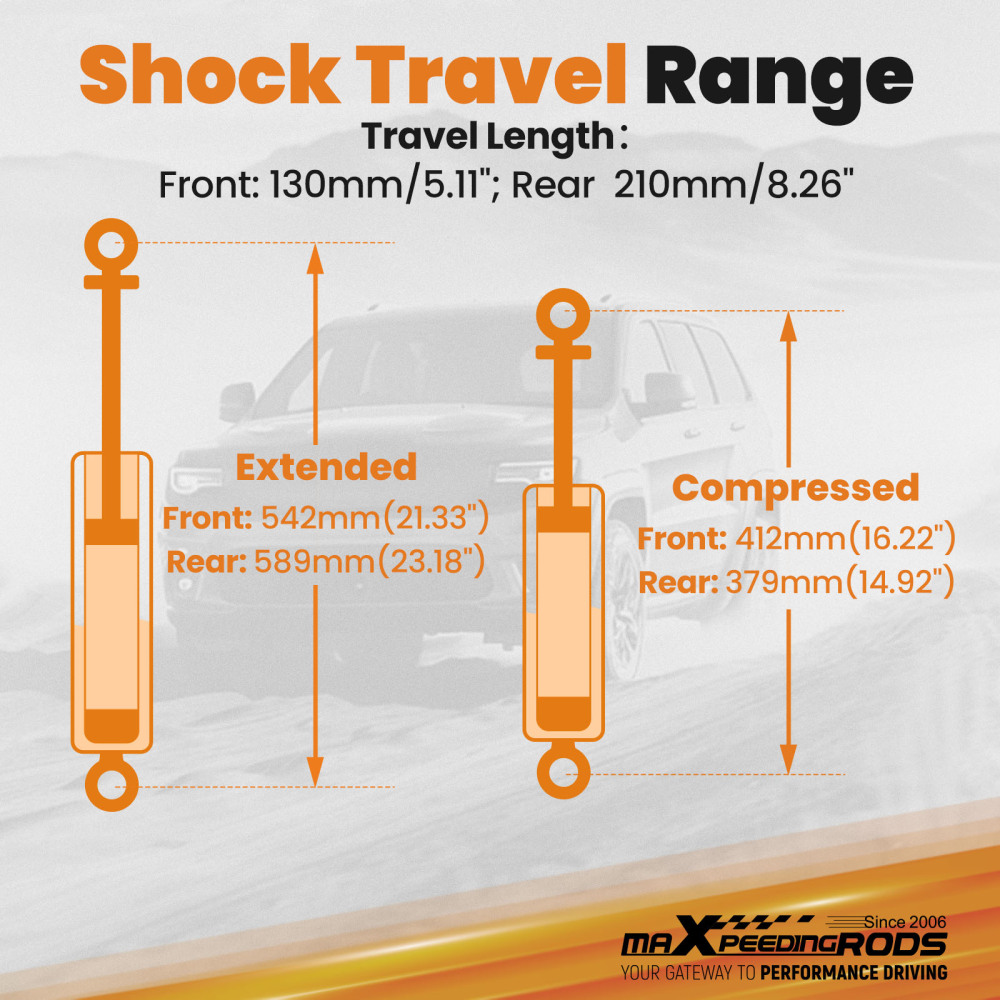 2.5 Lift Kit w/ StrutsShocks compatible for Toyota Tacoma RWD 4WD 1995-04