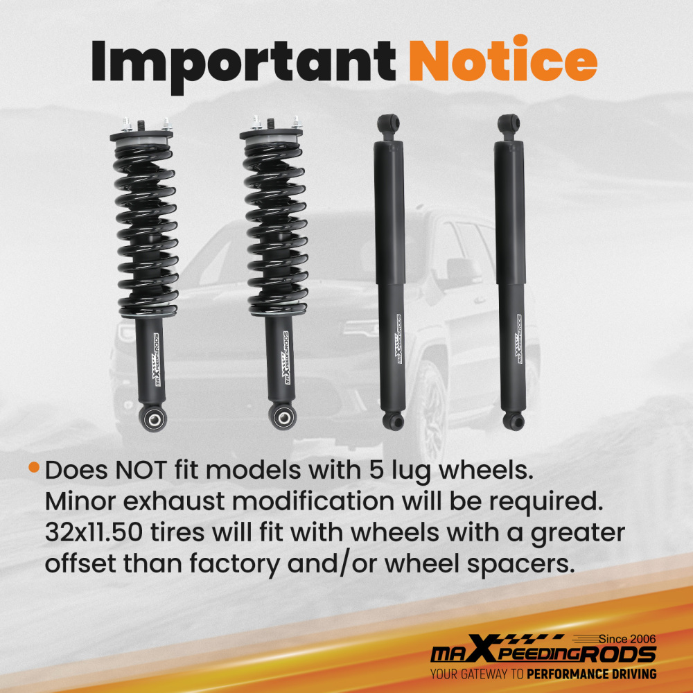 2.5 Lift Kit w/ StrutsShocks compatible for Toyota Tacoma RWD 4WD 1995-04