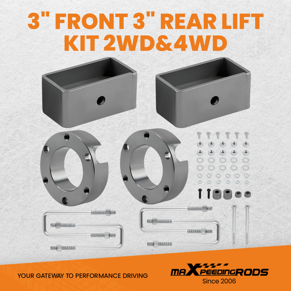 maXpeedingrods 3 Front 3 Rear Lift Kit Compatible for Toyota Tacoma 6LUG 2WD1995.5-2004 Diff Drop