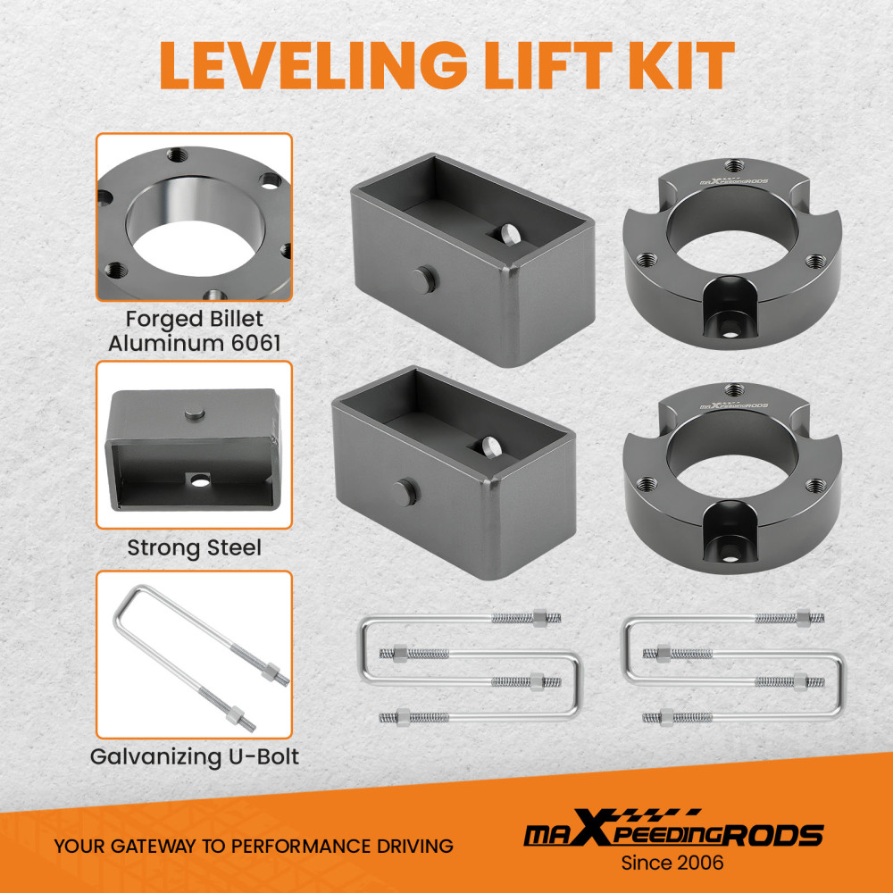 maXpeedingrods 3 Front 3 Rear Lift Kit Compatible for Toyota Tacoma 6LUG 2WD1995.5-2004 Diff Drop