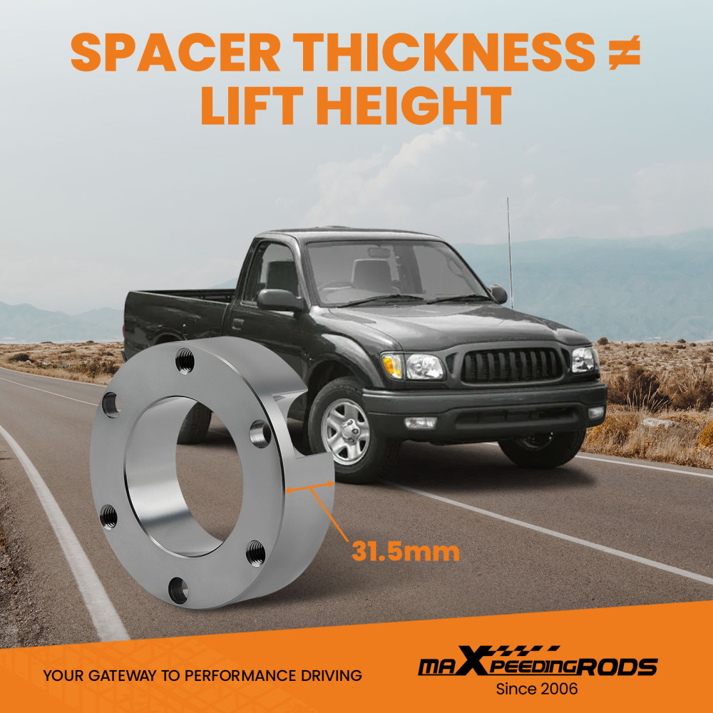maXpeedingrods 3 Front 3 Rear Lift Kit Compatible for Toyota Tacoma 6LUG 2WD1995.5-2004 Diff Drop