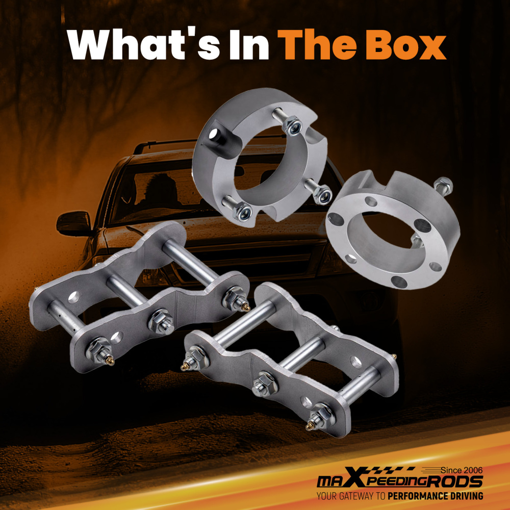 Lift Kit compatible for Toyota Hilux 4WD 2005-2014 3 inch Front Spacerand 2 inch Rear Shackles