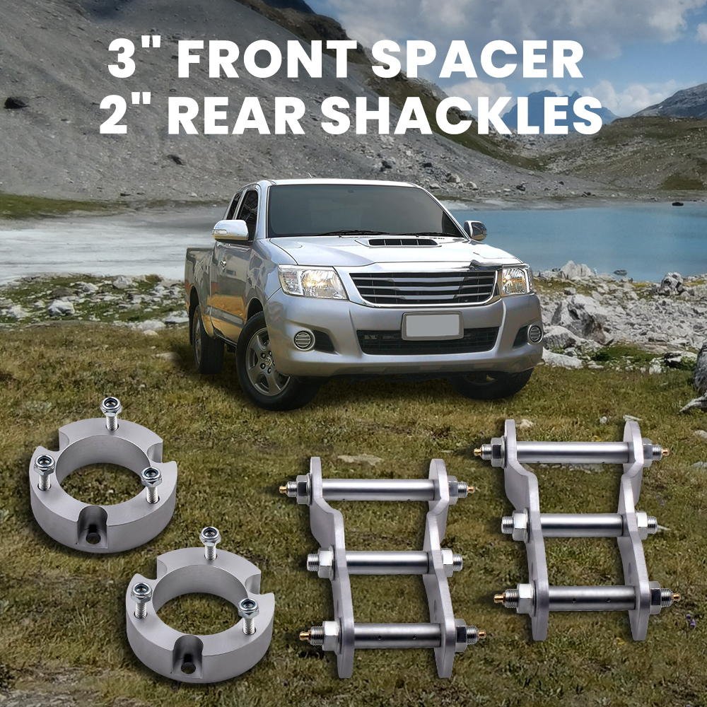 3 pollice+2 pollice Inch Full Kit Front + Rear Shackles Lift Kit compatibile per Toyota Hilux Vigo 05-14