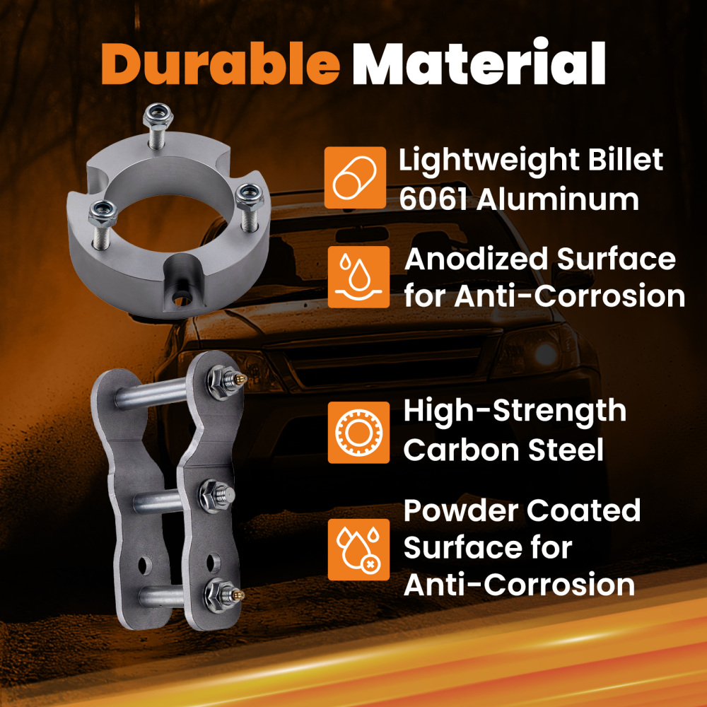 3 pollice+2 pollice Inch Full Kit Front + Rear Shackles Lift Kit compatibile per Toyota Hilux Vigo 05-14