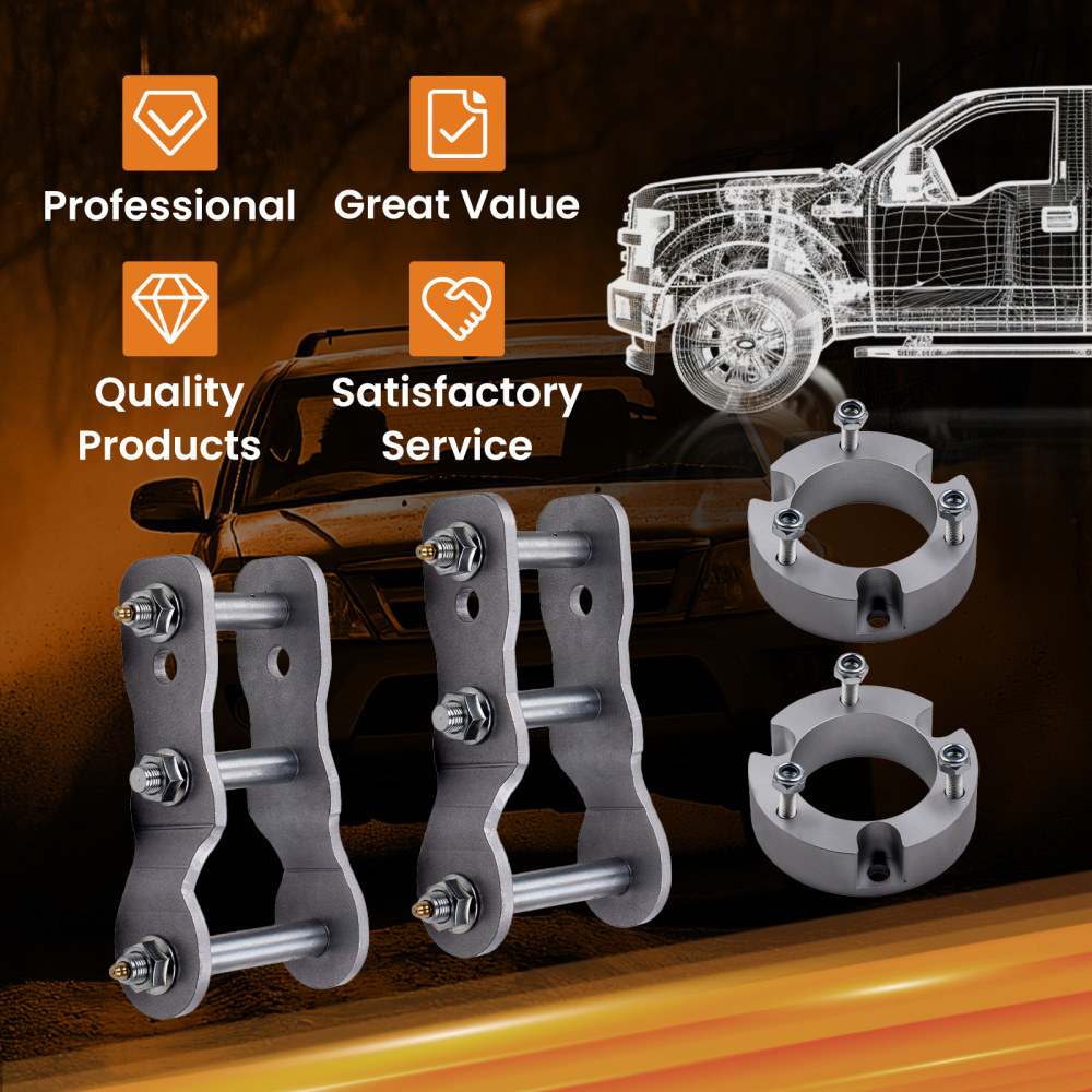 3 pollice+2 pollice Inch Full Kit Front + Rear Shackles Lift Kit compatibile per Toyota Hilux Vigo 05-14