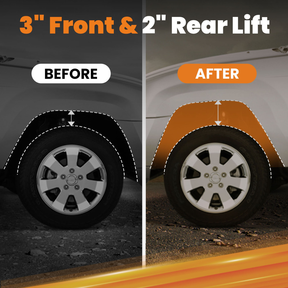 3 pollice+2 pollice Inch Full Kit Front + Rear Shackles Lift Kit compatibile per Toyota Hilux Vigo 05-14