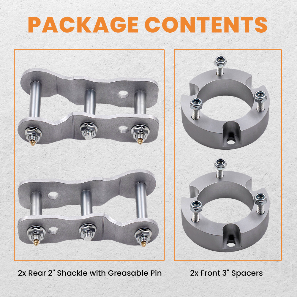 3 pollice+2 pollice Inch Full Kit Front + Rear Shackles Lift Kit compatibile per Toyota Hilux Vigo 05-14
