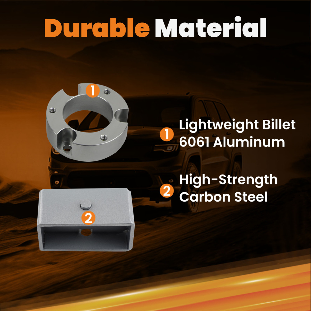 3 Front 3 Rear Full Leveling Lift Kit compatible for Toyota Tacoma 2005-2023 6-Lug