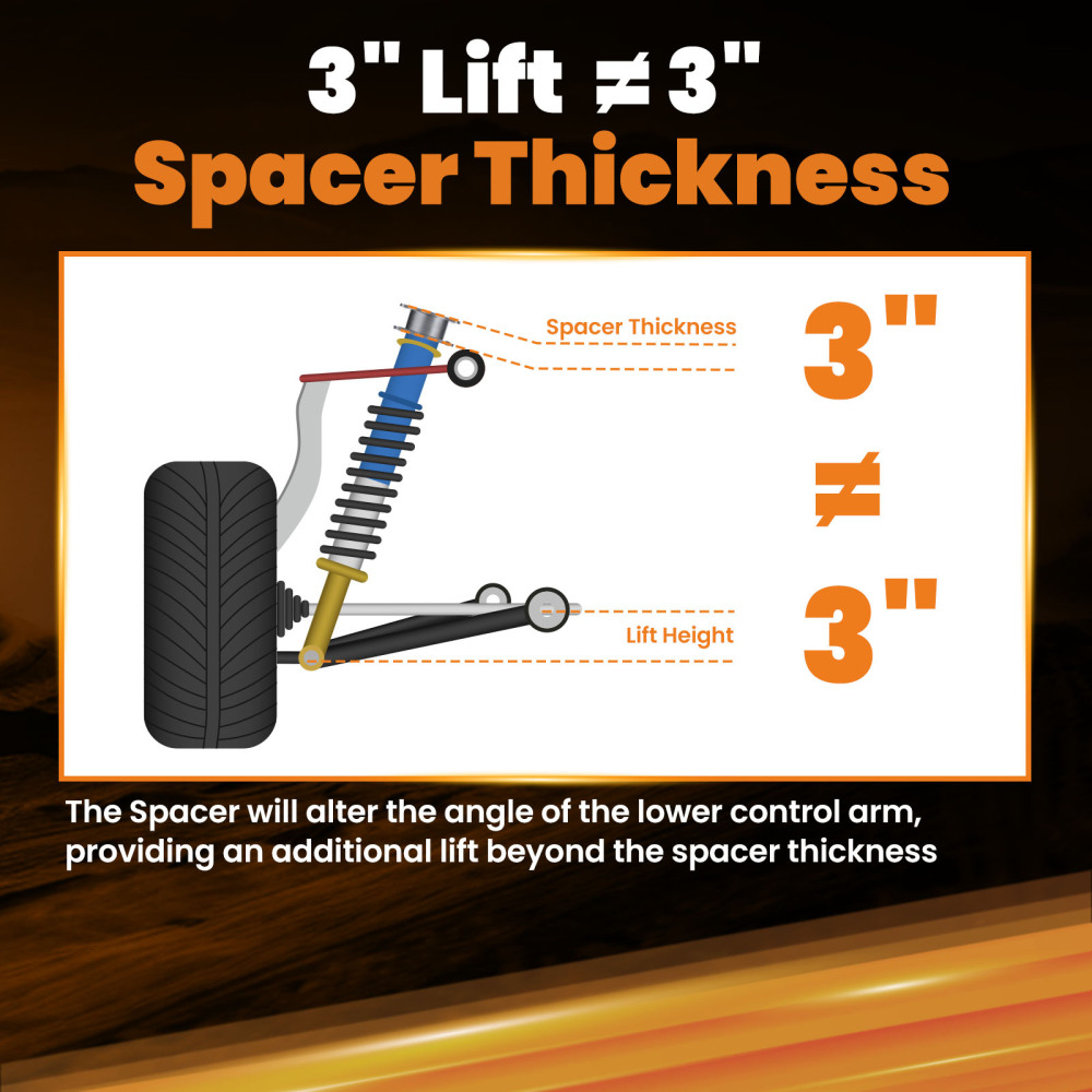 3 Front 3 Rear Full Leveling Lift Kit compatible for Toyota Tacoma 2005-2023 6-Lug