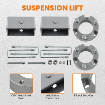 3 Front 3 Rear Full Leveling Lift Kit compatible for Toyota Tacoma 2005-2023 6-Lug