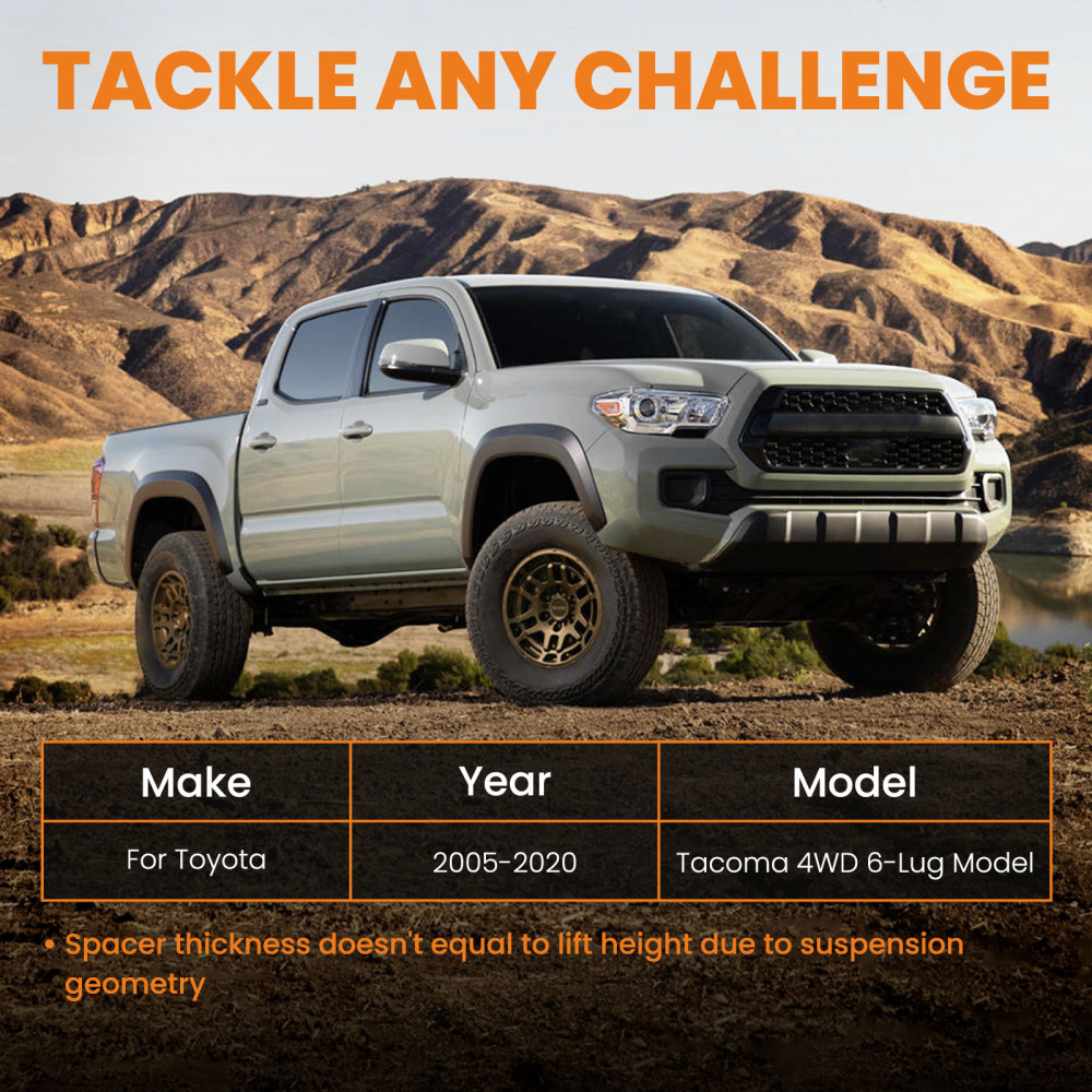 3 Front 3 Rear Full Leveling Lift Kit compatible for Toyota Tacoma 2005-2023 6-Lug