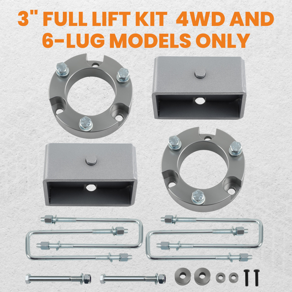 3 Front 3 Rear Full Leveling Lift Kit compatible for Toyota Tacoma 2005-2023 6-Lug
