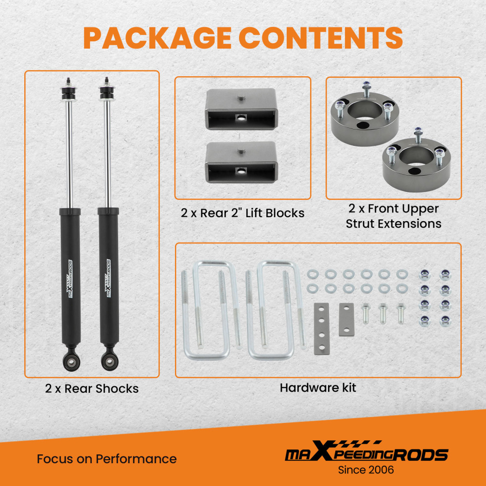 2.5 Leveling Lift Kit w/ Shocks compatible for Toyota Tundra 2WD 4WD 2000-06