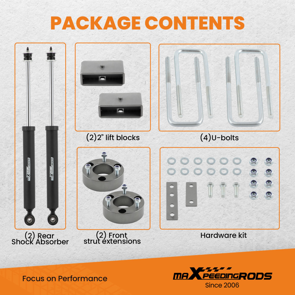 2.5 Leveling Lift Kit w/ Shocks compatible for Toyota Tundra 2WD 4WD 2000-06