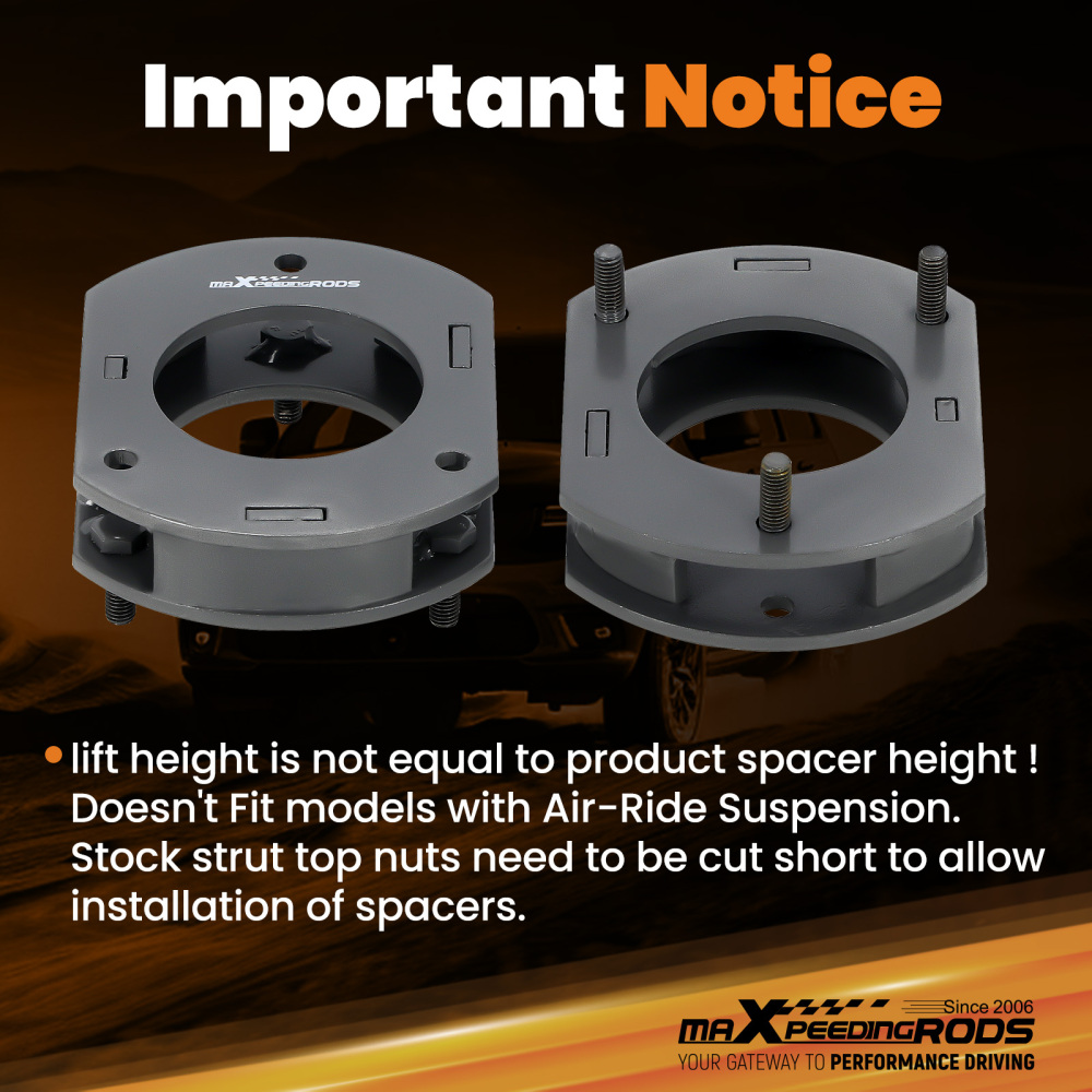 2 Front Leveling Lift Kit Silver compatible for Jeep Grand Cherokee WK2 2011-2018