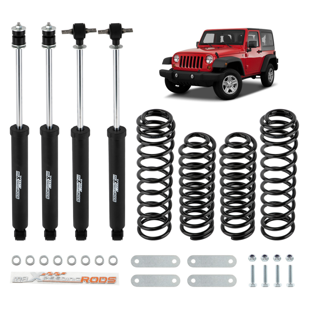 2.5 Suspension Lift Kit + Rear Track Bar compatible for Jeep Wrangler JK 4-Door 07-18