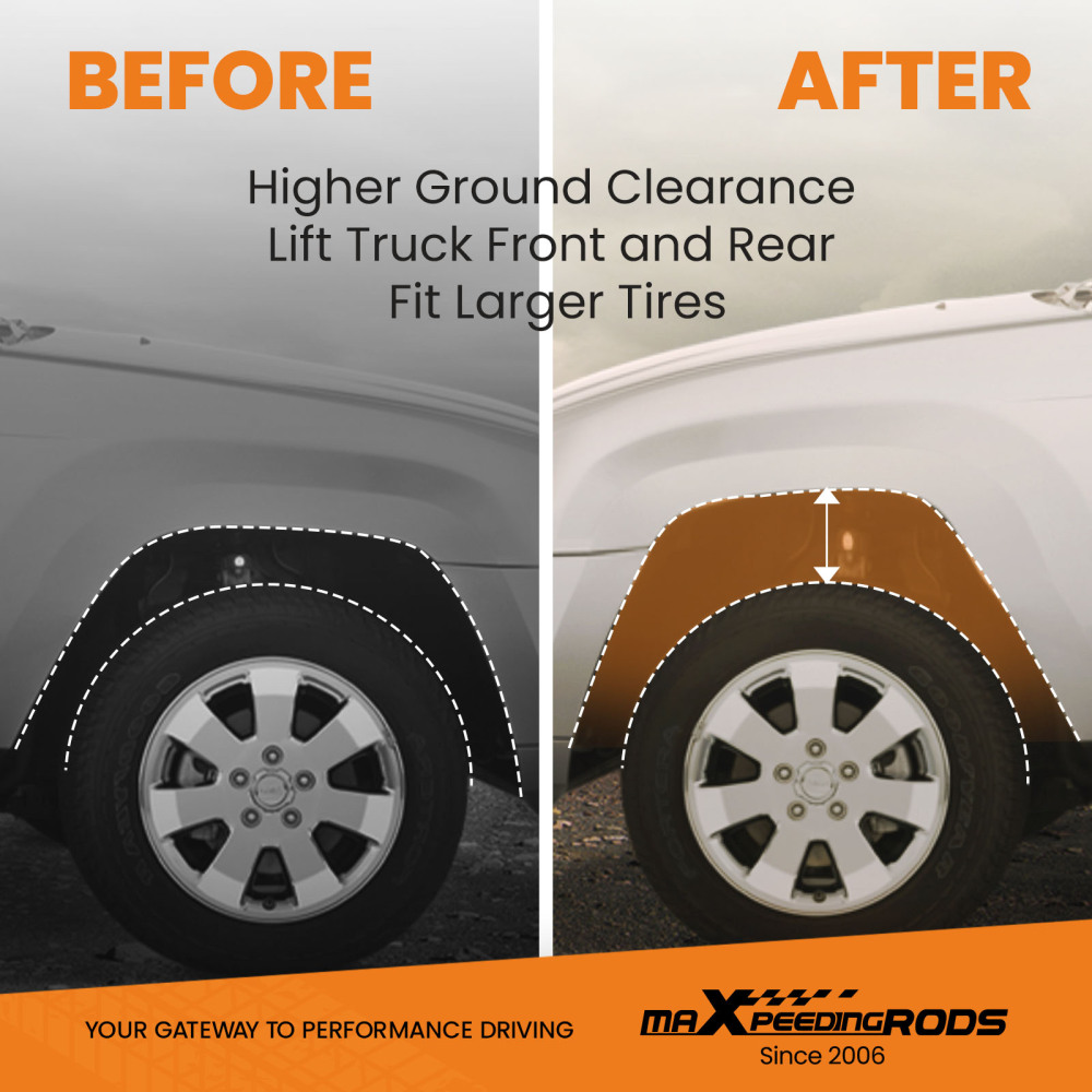 2.5 Suspension Lift Kit + Rear Track Bar compatible for Jeep Wrangler JK 4-Door 07-18