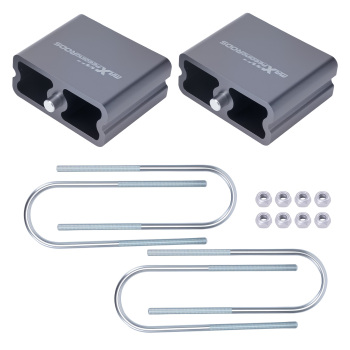 Universal Leaf Spring Lowering Block Kit 4 Drop w/ U-BoltsHardware Aluminum