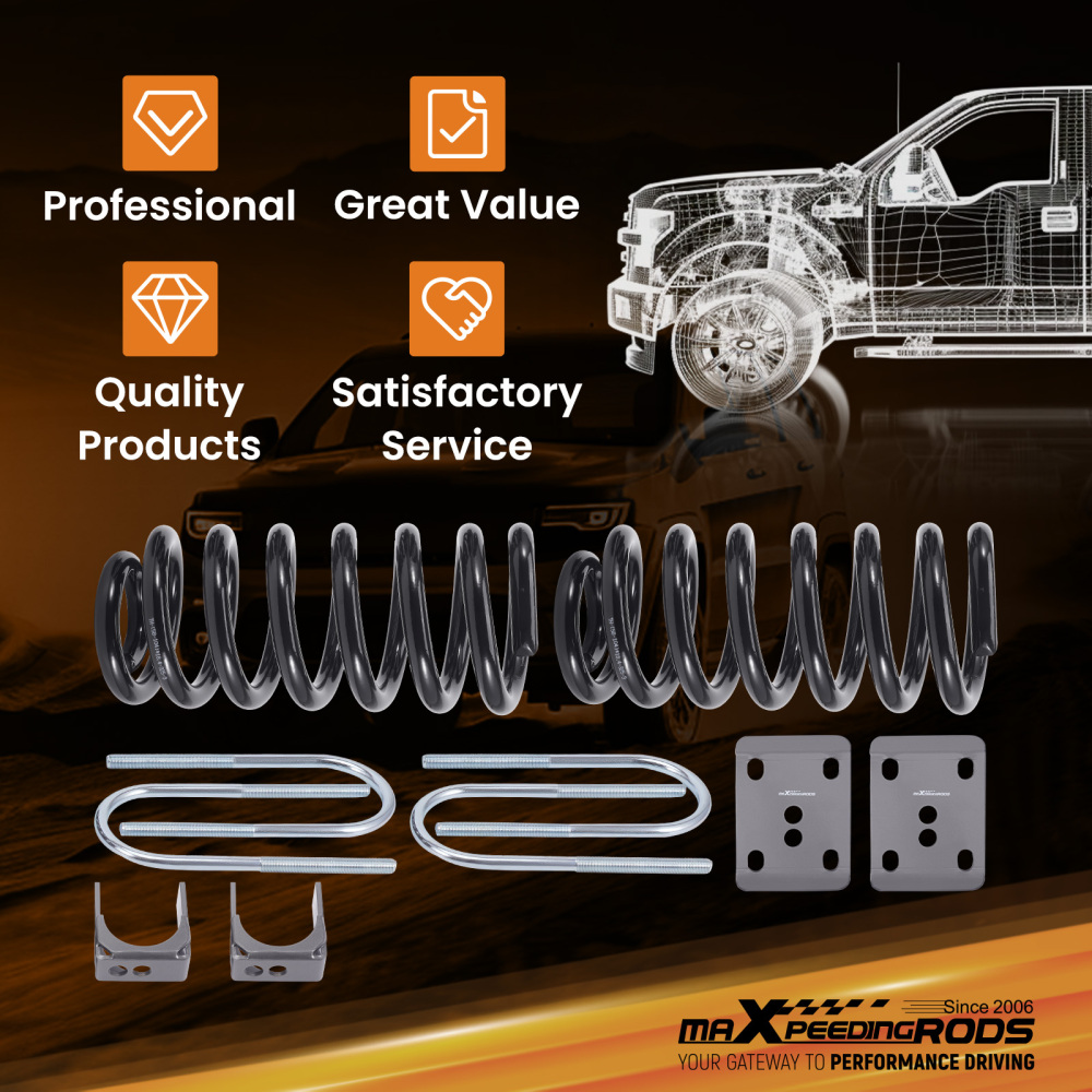 3 Lowering Coil Springs 5 Drop Axle Flip Kit compatible for Ford F100 F150 2WD 1980-1996