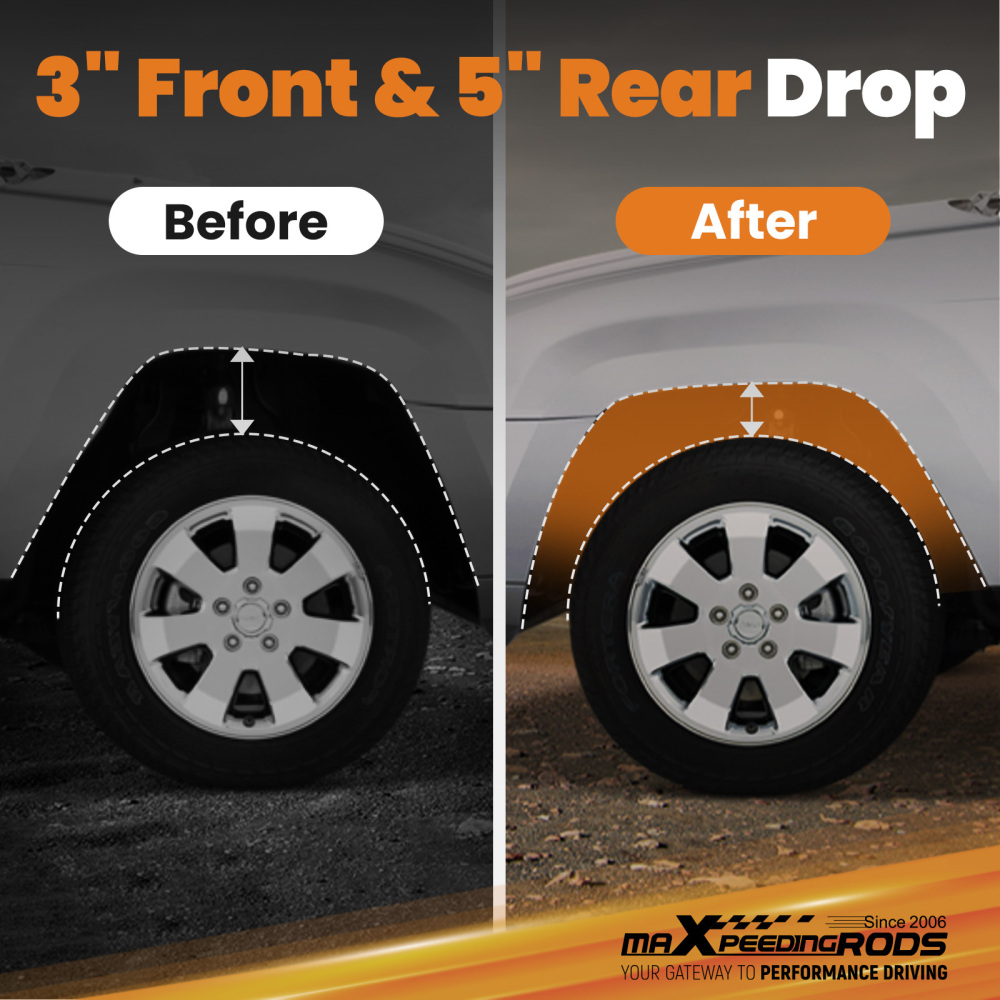 3 Lowering Coil Springs 5 Drop Axle Flip Kit compatible for Ford F100 F150 2WD 1980-1996