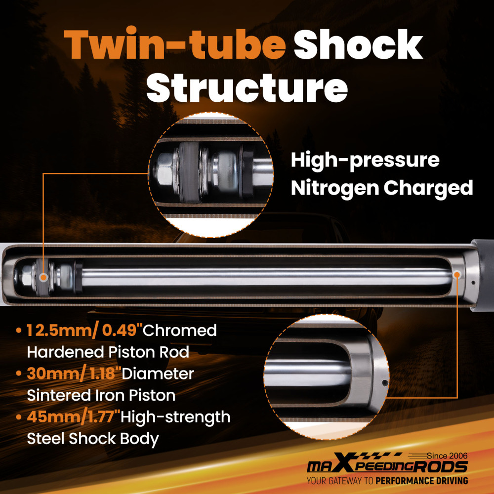 Front 0-3 Drop Shocks compatible for Chevy S10 compatible for GMC S15 Sonoma RWD 1982-2004 Pair