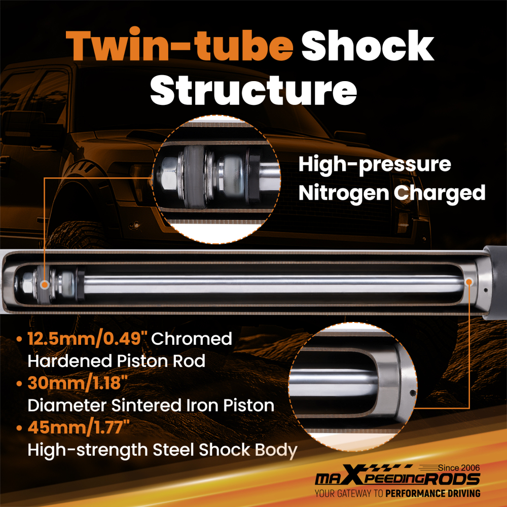 4 Drop Suspension Kit compatible for Ford F100 compatible for Ranger 2WD 73-79 with Nitrogen Charged