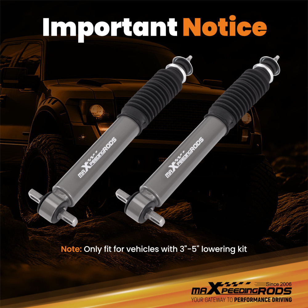 Front Performance Shocks compatible for Ford F150 97-03 3-5 Drop Lowering Kit Pair