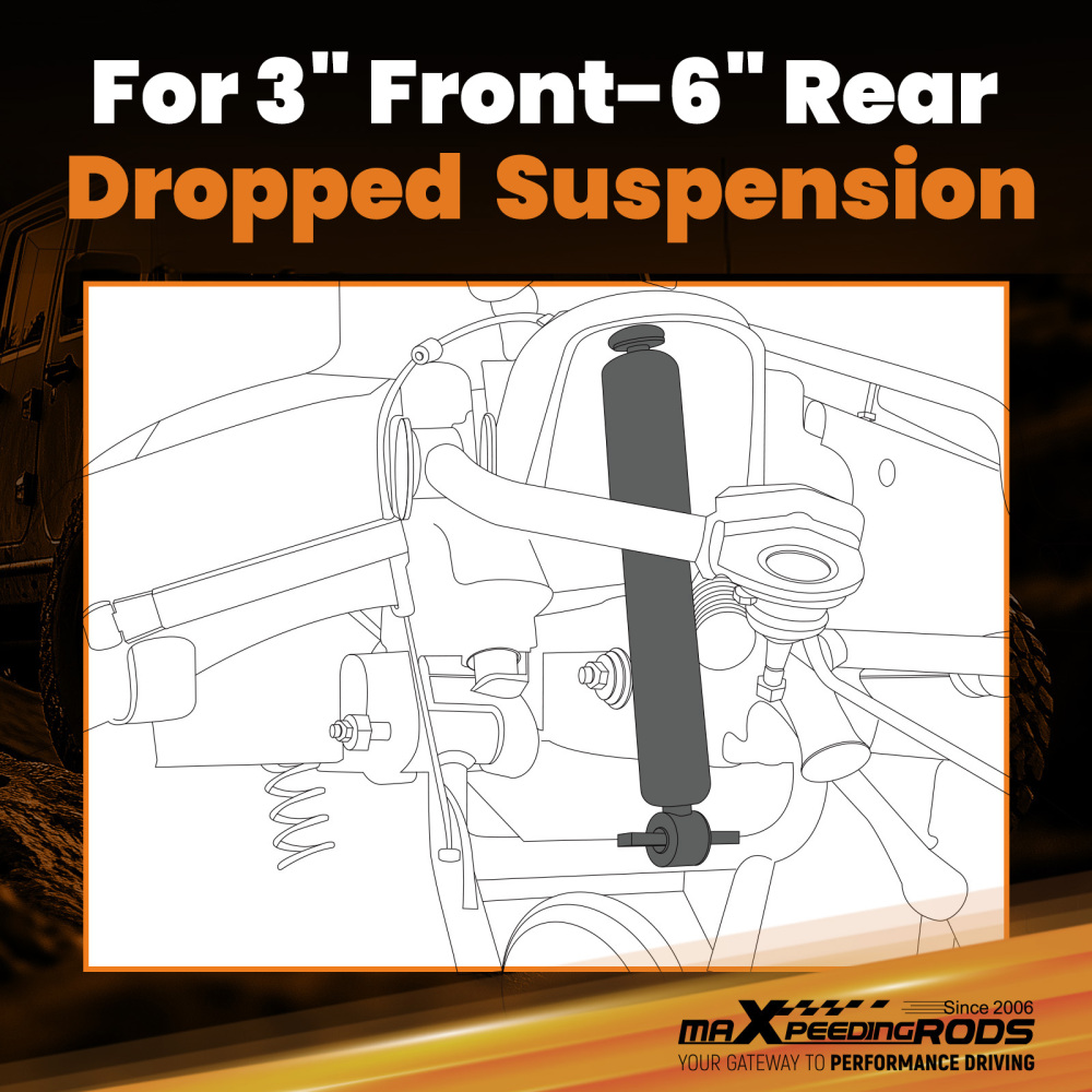 Adjustable Drop Height Kit compatible for Ford F-150 2WD 1997-2004 3 Front 6 Rear