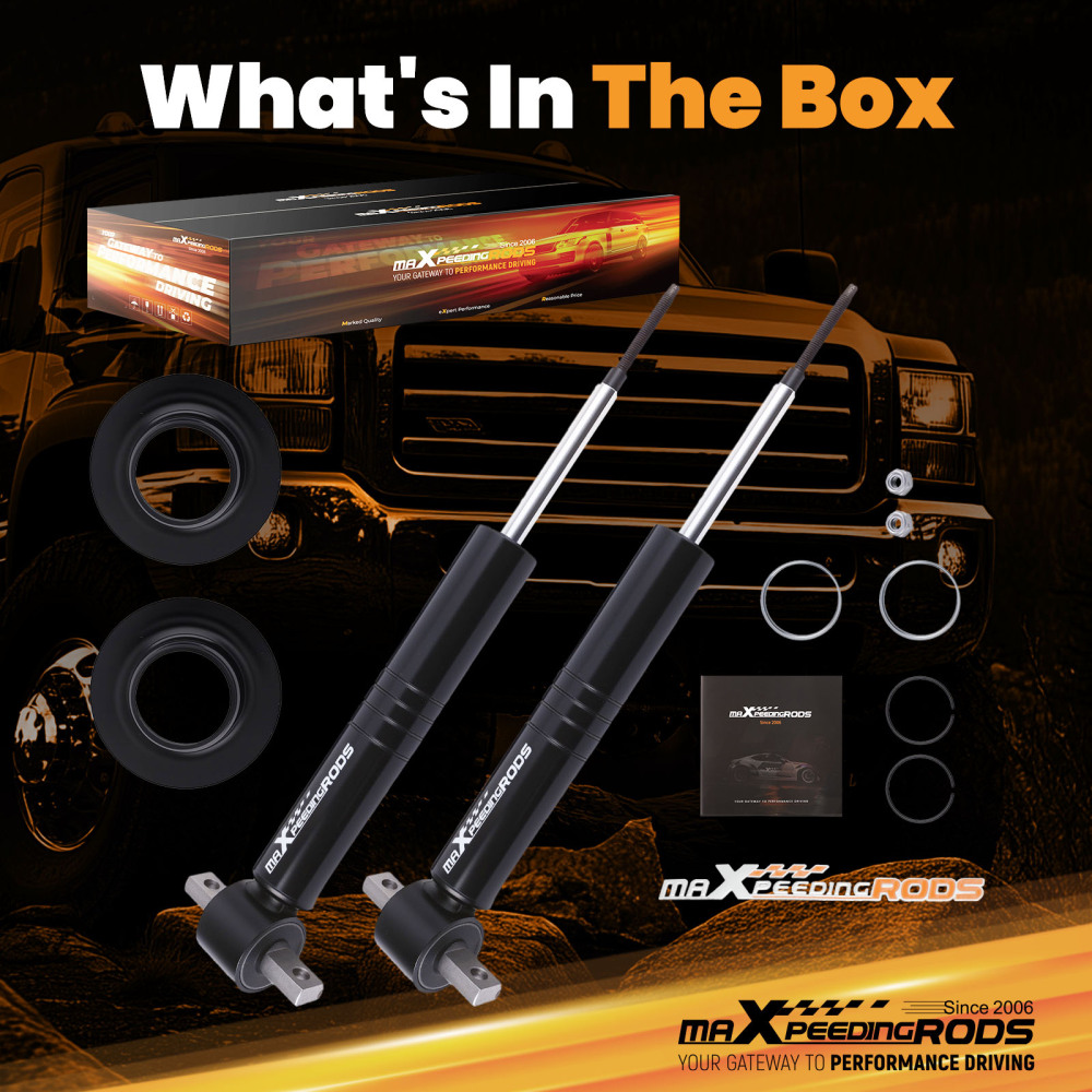 Height Adjustable Front Shocks compatible for Silverado Sierra 1500 2007-2018 0-3 Drop