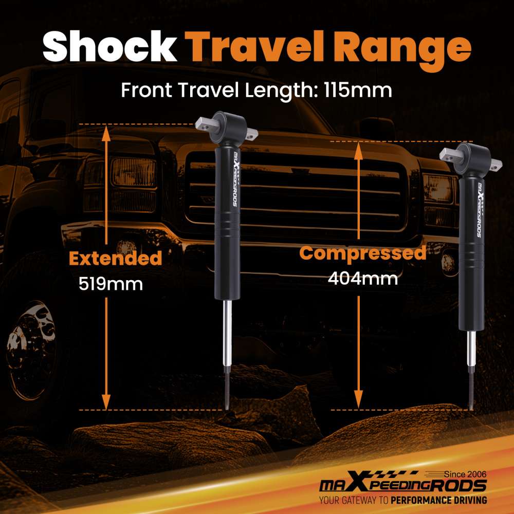 Height Adjustable Front Shocks compatible for Silverado Sierra 1500 2007-2018 0-3 Drop