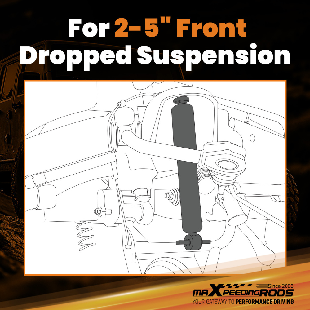 Pair Lowering Front Shocks 2inch - 5inch Drop Compatible For Chevy /GMC 99-06 2WD