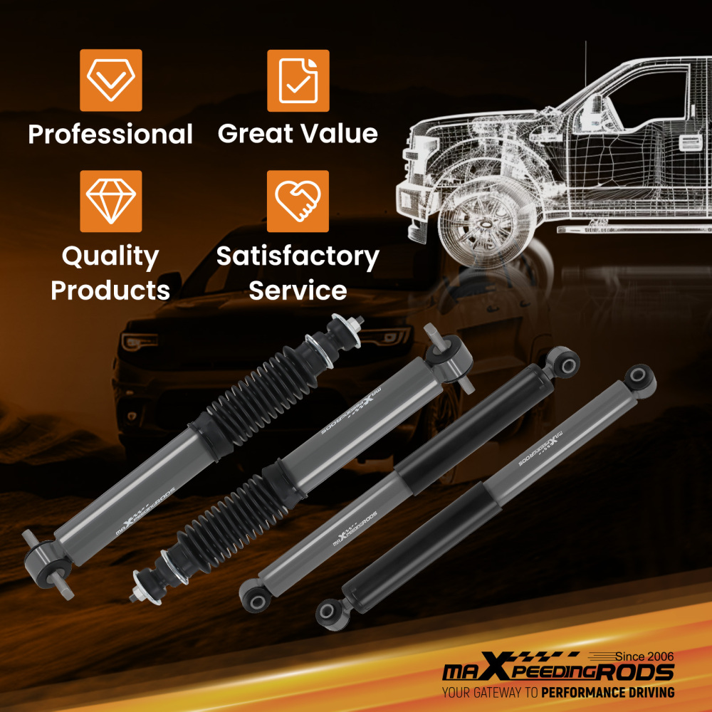 Front Rear Lowering Shocks kit F2-5R2-4 Drop compatible for Chevy /GMC 1999-2006