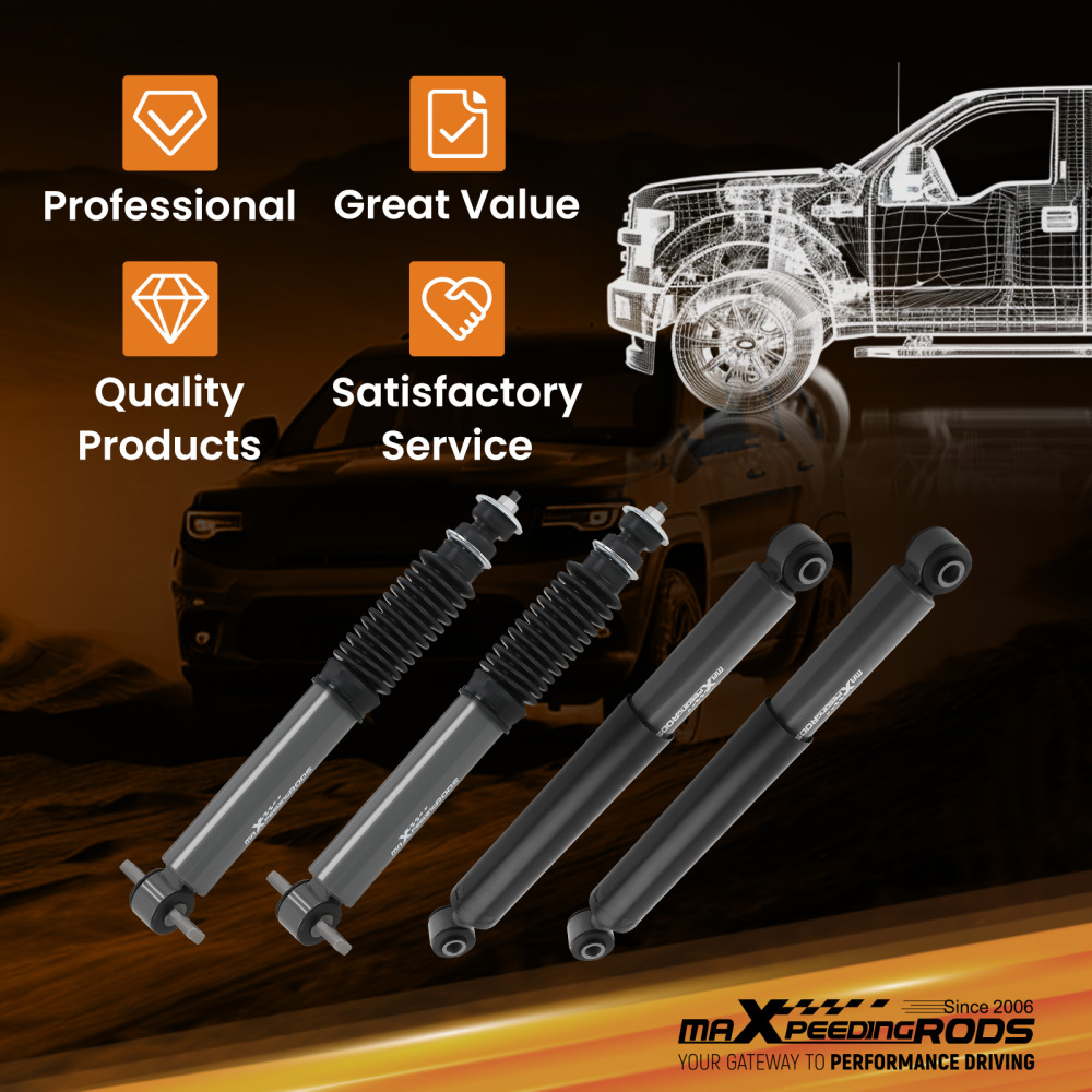 Front Rear Lowering Shocks kit F2-5R5-7 Drop compatible for Chevy /GMC 1999-2006