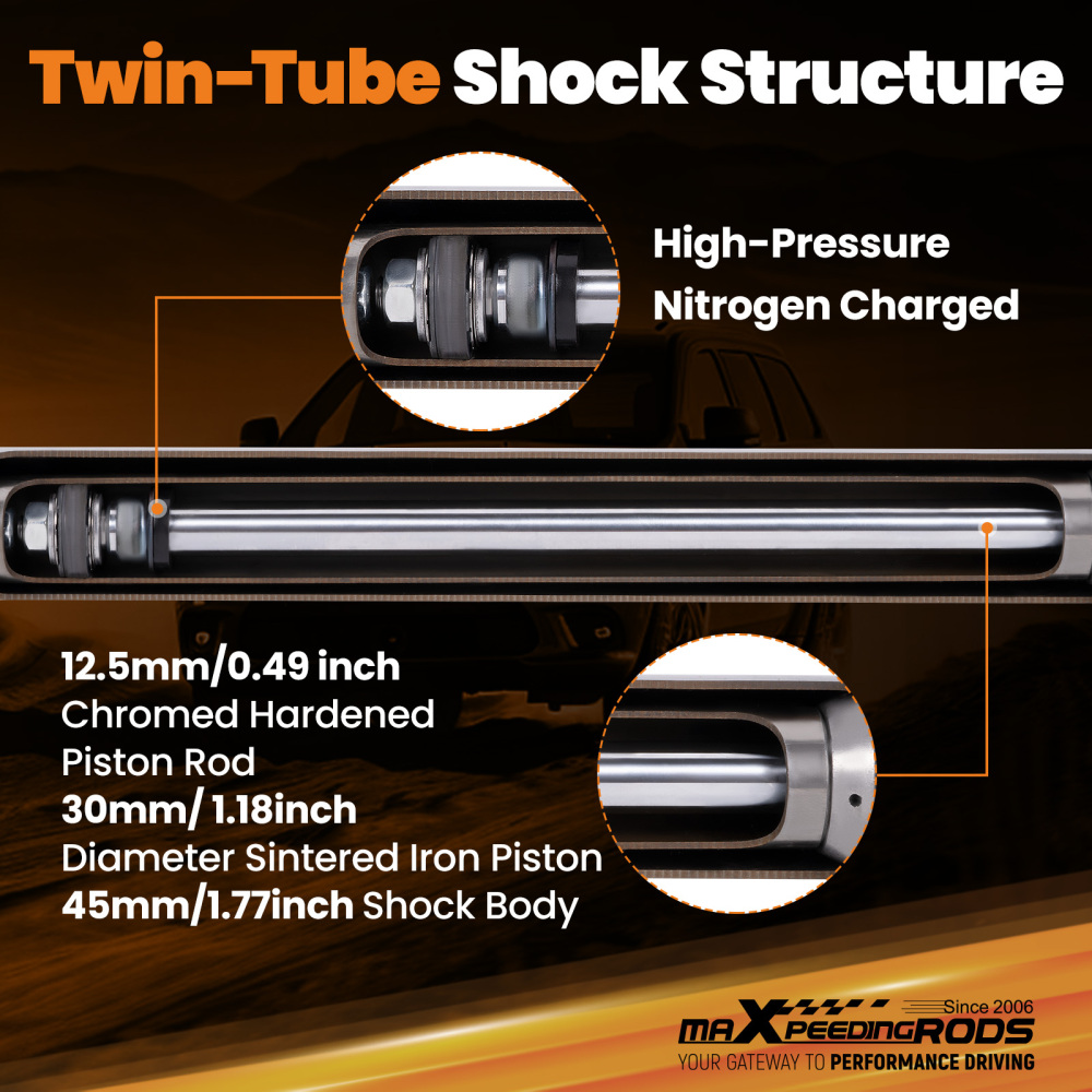 Front Rear Lowering Shocks kit F2-5R5-7 Drop compatible for Chevy /GMC 1999-2006
