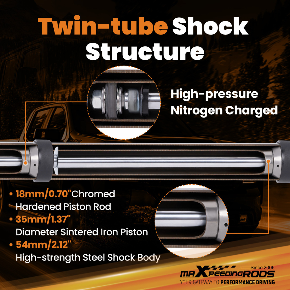 6.5-8inch Lift Front Shock Absorbers compatible for Chevy Silverado/GMC Sierra 2WD 99-2007